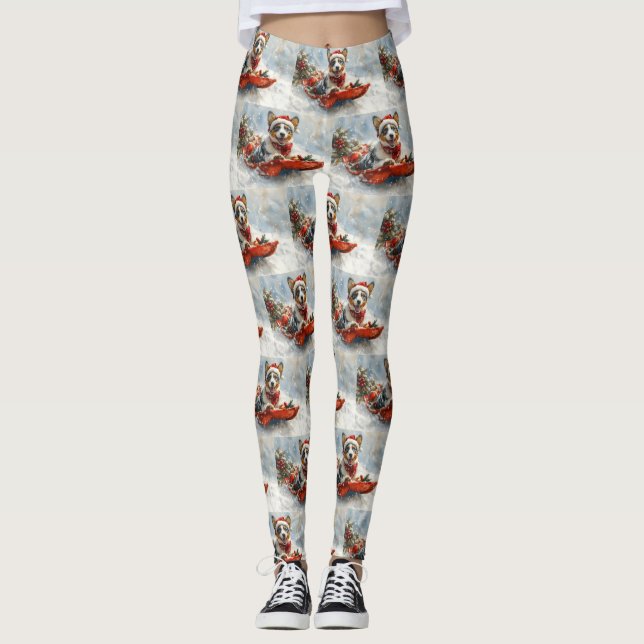 Leggings Ganado australiano con manchas deja que nieve Navi (Anverso)
