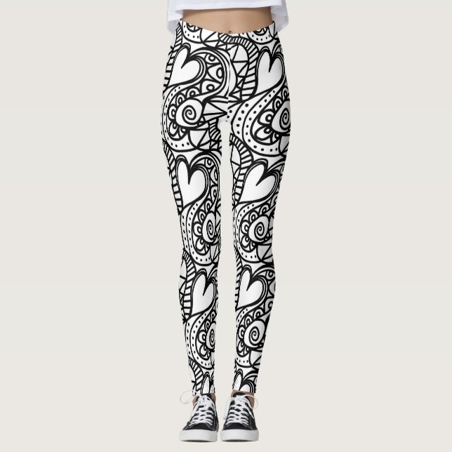 Leggings garras de doodle cardíaco (Anverso)