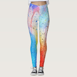 Leggings garras de patrón abstracto de acuarela