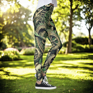 Leggings Gases de relojería verde industrial Steampunk