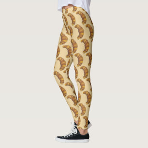 Leggings Gastronomía de pastelería de croissant caliente y