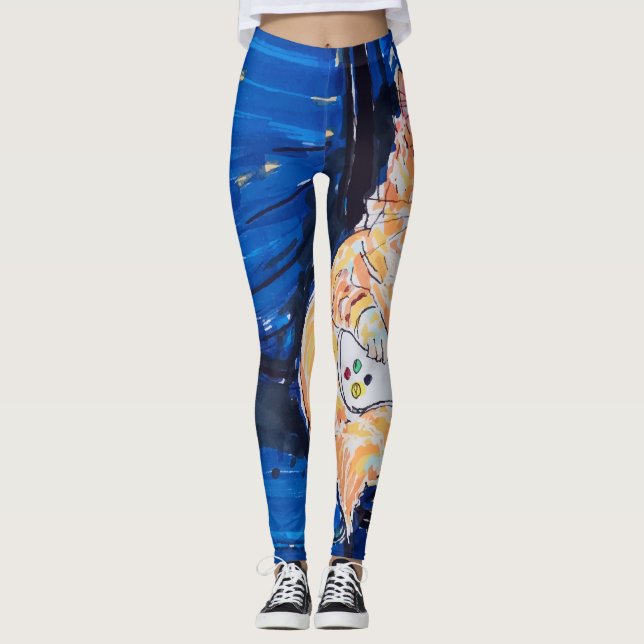 Leggings Gata Jugadora Jengibre (Anverso)