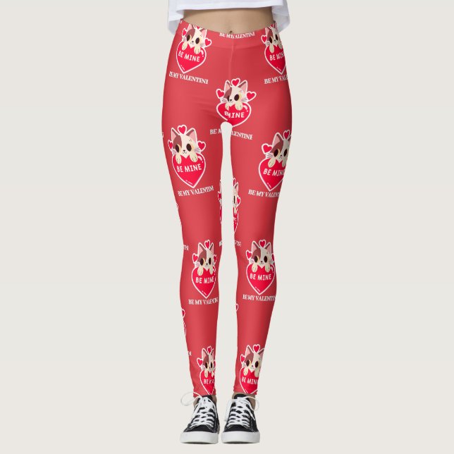 Leggings Gatito blanco con corazón (Anverso)