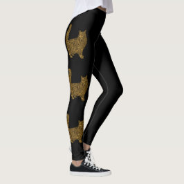 Leggings Gatito de Relieve metalizado metálico aplastado en