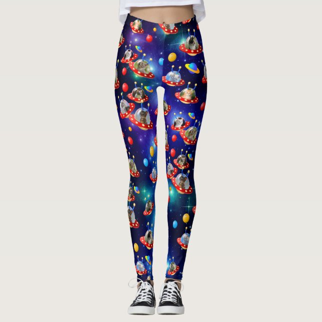 Leggings Gatitos cósmicos en la escena de ciencia ficción d (Anverso)