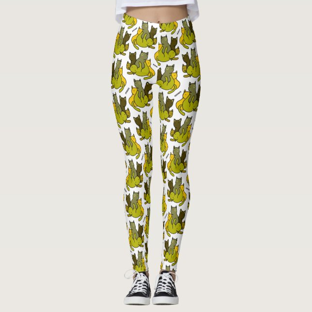 Leggings Gatitos de oliva (Anverso)