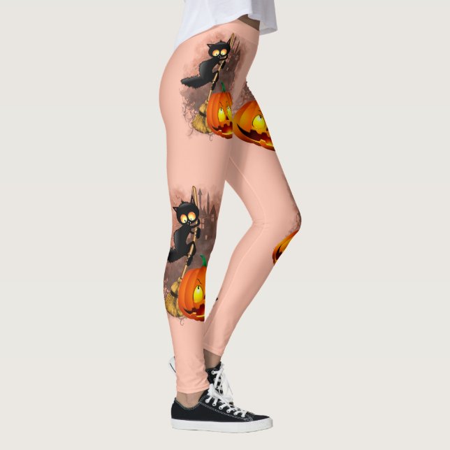 Leggings Gato asustado por un personaje de Halloween divert (Derecha)
