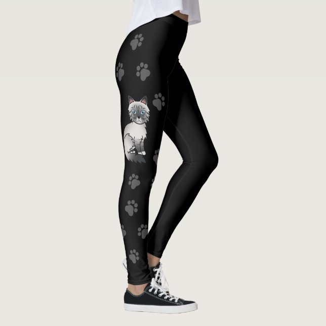 Leggings Gato atigrado azul Birman / Ragdoll Cute Cat & Paw (Derecha)