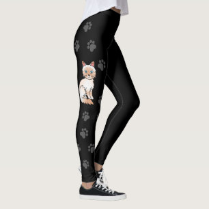 Leggings Gato atigrado rojo Birman / Ragdoll adorable & pat