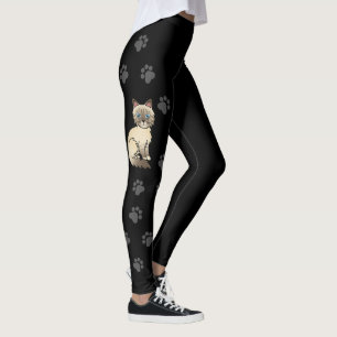 Leggings Gato Birman / Ragdoll de punto de chocolate atigra