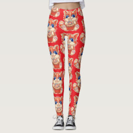 Leggings Gato comiendo pizza color