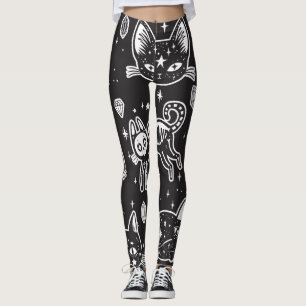 Leggings Gato de bruja: Ilustracion aislado de época