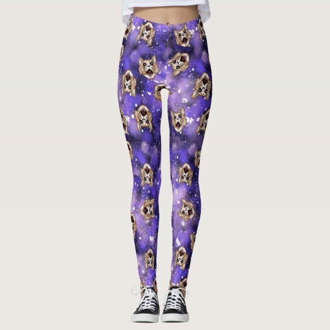 Leggings Gato de galaxia (Anverso)