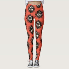 Leggings Gato de Halloween, gato de vampiro, colmillos de d