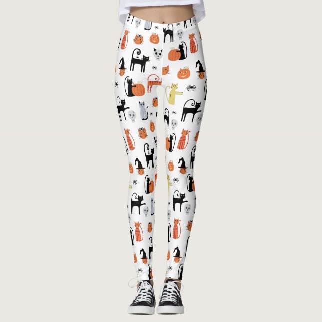 Leggings Gato de Halloween lindo (Anverso)