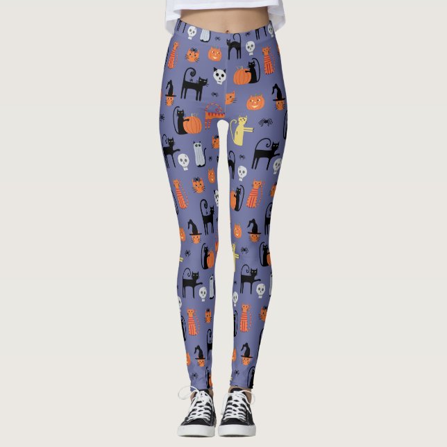 Leggings Gato de Halloween lindo (Anverso)