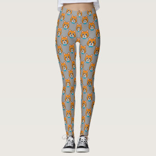 Leggings Gato de jengibre feliz lindo con papillón