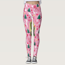 Leggings Gato de Navidades rosados