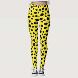 Leggings Gato de safari piel de leopardo patrón salvaje neg