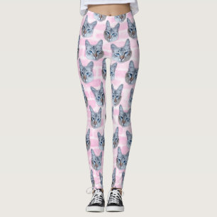 Leggings Gato de Tito del rosa en colores pastel