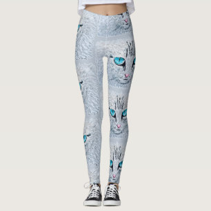 Leggings Gato Esponjoso de Ojos Azules