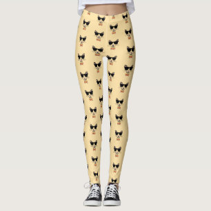 Leggings Gato hipster con gafas de sol