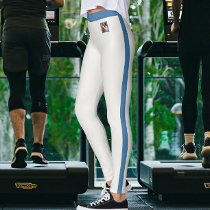 Leggings Gato Mamá Personalizado Azul Neutro Cálido Suave 