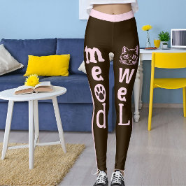 Leggings Gato Mascota de franjas rosadas oscuras personaliz