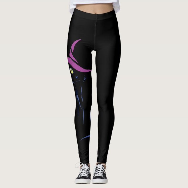 Leggings Gato negro de Halloween (Anverso)