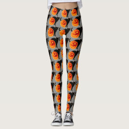 Leggings Gato negro de Halloween y Jack-O-Lantern