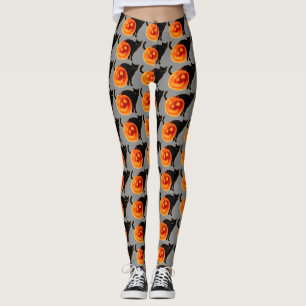 Leggings Gato negro de Halloween y Jack-O-Lantern