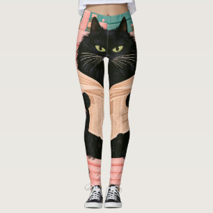 Leggings Gato negro divertido en el baño