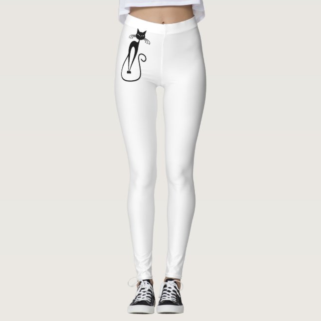 Leggings Gato negro flaco caprichoso (Anverso)