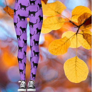 Leggings Gato negro morado neblina gato loco