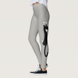 Leggings Gato negro y blanco colgando | Gracioso gato de Tu