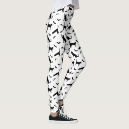 Leggings Gato Negro Y Formas De Murciélago Patrón Lindo De 