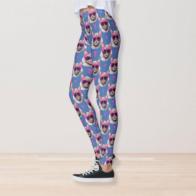 Leggings Gato persa de arte pop con gafas de sol (Subido por el creador)