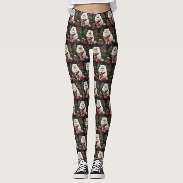 Leggings Gato persa en Navidades de nieve (Anverso)