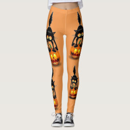 Leggings Gato Personalizado asustado de Halloween en calaba