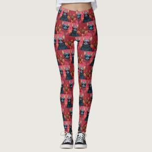 Leggings Gato Sphynx con Rosas del Corazón Día de San Valen