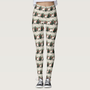 Leggings Gato turco angora en Navidades de nieve