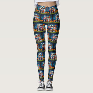 Leggings Gatos abisinios Calabaza Halloween Divertido