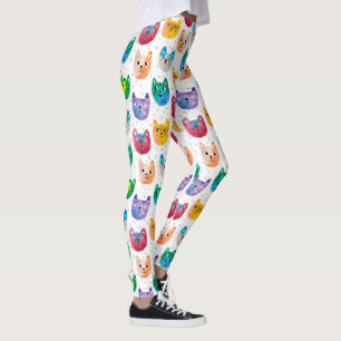 Leggings Gatos acuarelas y amigos