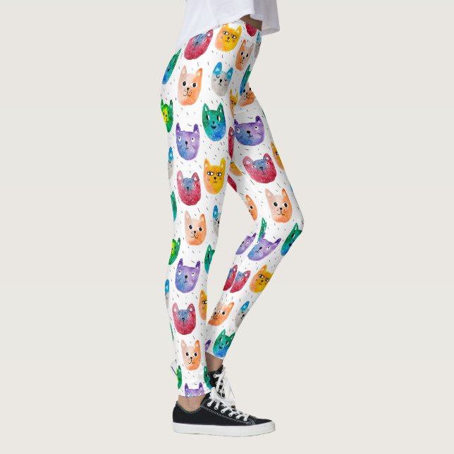 Leggings Gatos acuarelas y amigos (Derecha)