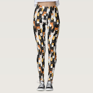 Leggings Gatos blancos Naranjas negros