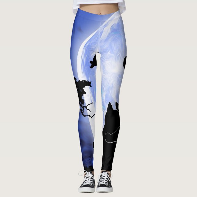 Leggings gatos con luna llena (Anverso)