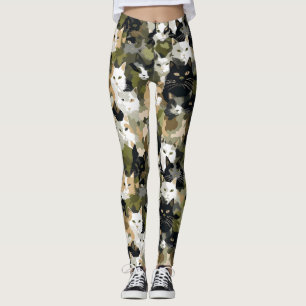 Leggings Gatos Cute de Camuflaje