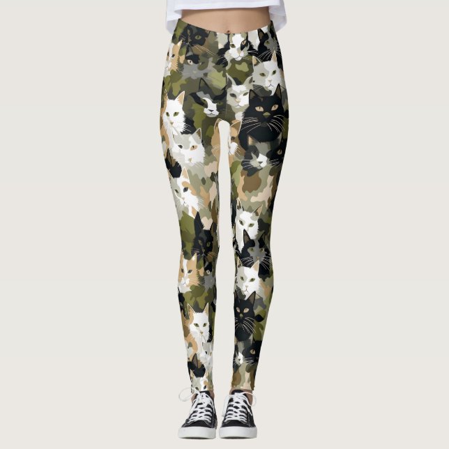 Leggings Gatos Cute de Camuflaje (Anverso)