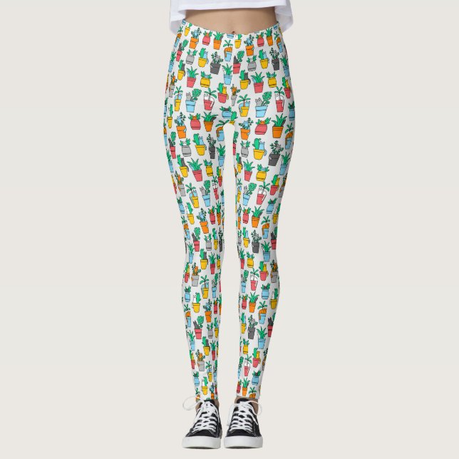 Leggings Gatos en macetas de flores (Anverso)
