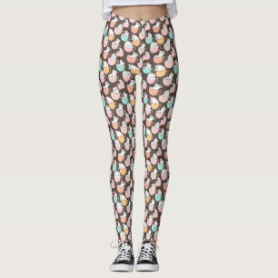 Leggings Gatos en tazas de café 01. DGrey BG
